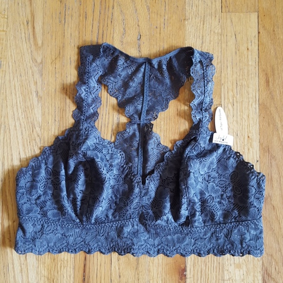 Jezebal Gray Lace Bralette - Large - Picture 3 of 8